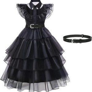 Wednesday Addams Costume Cosplay Dress for Adult Teen Girls,